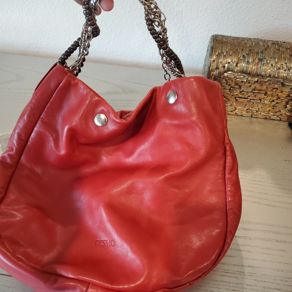 Red leather bag